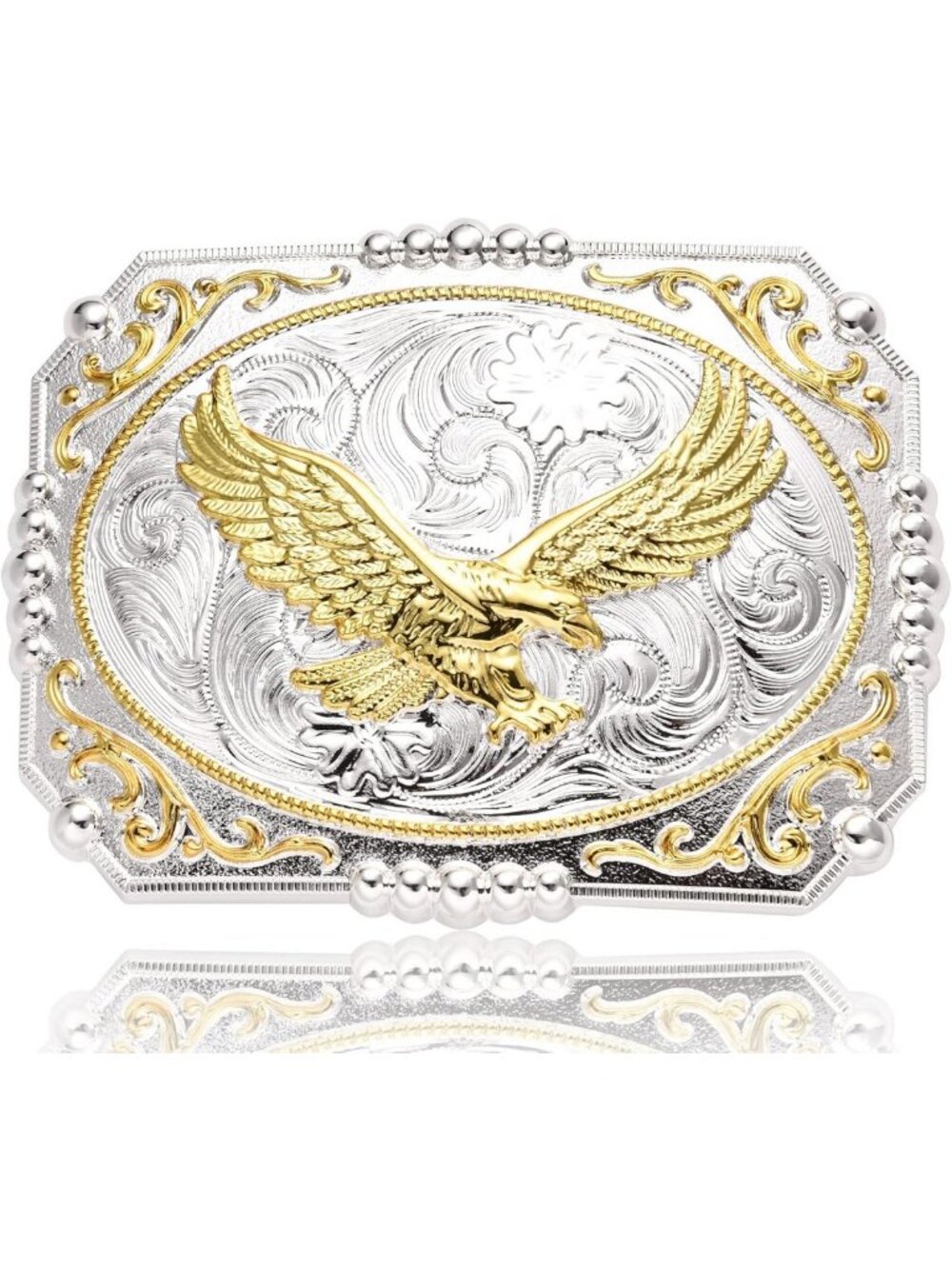 Western Cowboy Rodeo Belt Buckle for Men - Bull, Eagle & Horse Design, Big Size